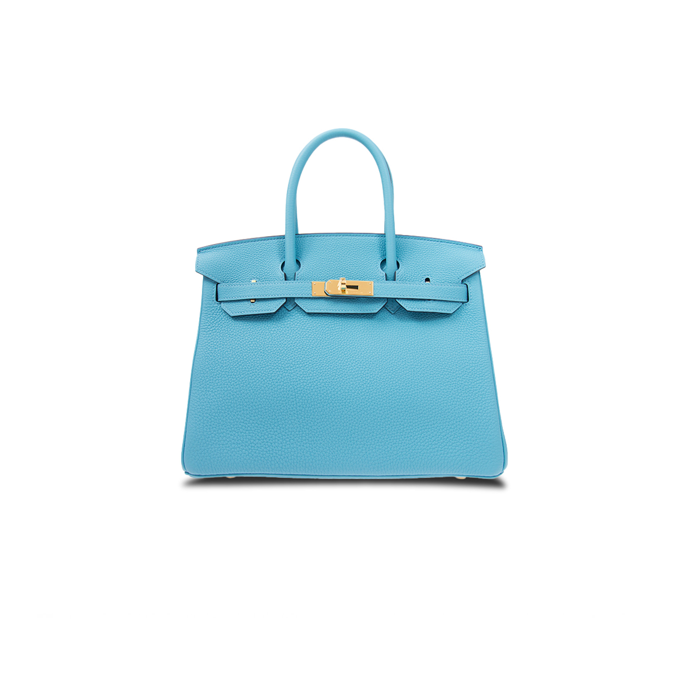 HERMES BIRKIN 25 EPSOM LEATHER CANDY BLUE GOLD BUCKLE BAG H028369CC7N (25*20*13cm)